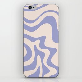 Liquid Swirl Retro Abstract Pattern 4 in Light Periwinkle Purple iPhone Skin