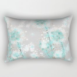 Dandelions in Turquoise Rectangular Pillow