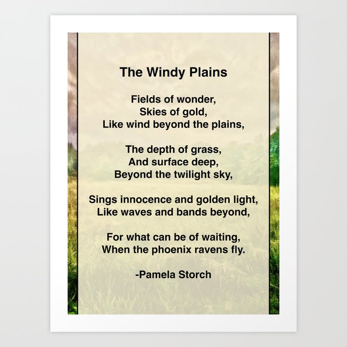 The Windy Plains Poem Art Print