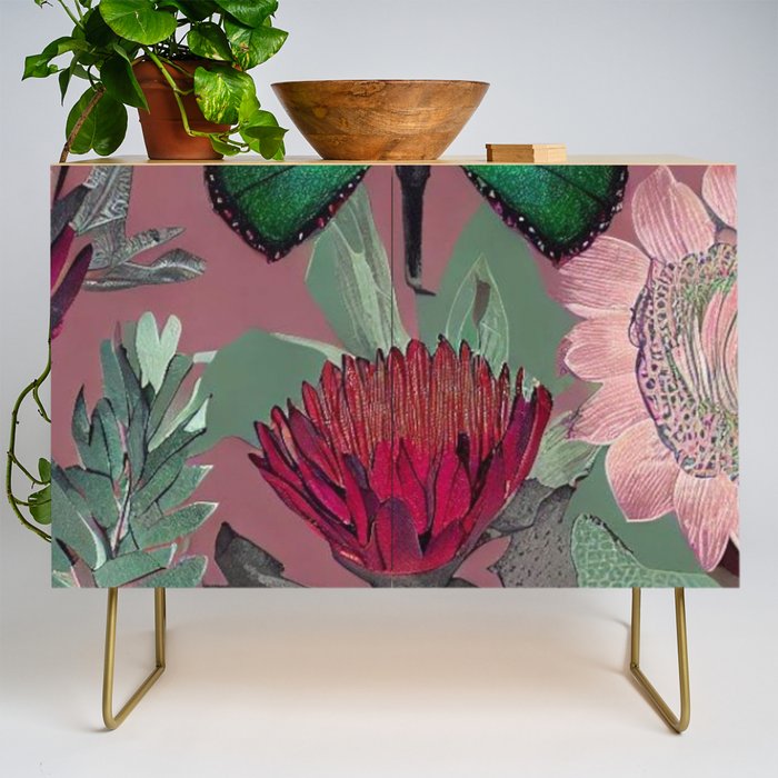 Butterfly and South African Garden Credenza