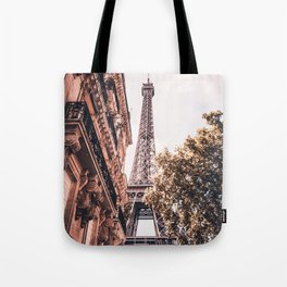 Paris Eifel Tower Pink photography in HD Tote Bag
