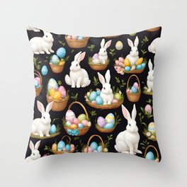 Boho Easter Bunny Collection Throw Pillow