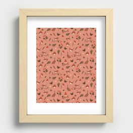 Robin Pink Pattern Recessed Framed Print