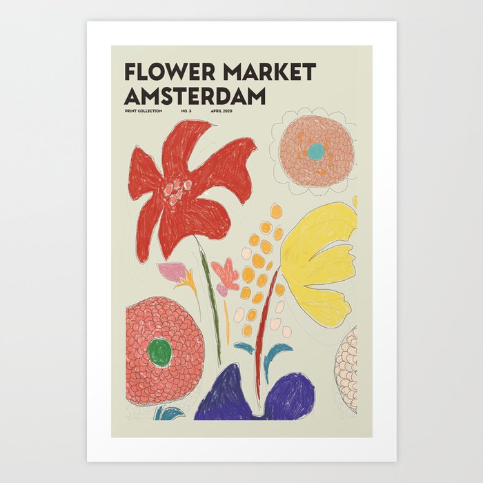 Flower Market Amsterdam II Art Print