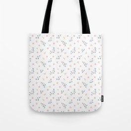 Tiny Floral Pattern - Blue Tote Bag