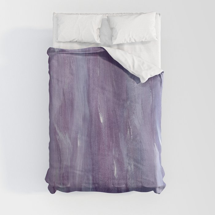 Touching Purple Blue Watercolor Abstract #1 #painting #decor #art #society6 Comforter