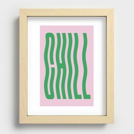 Chill Pink and Green Wavey Recessed Framed Print