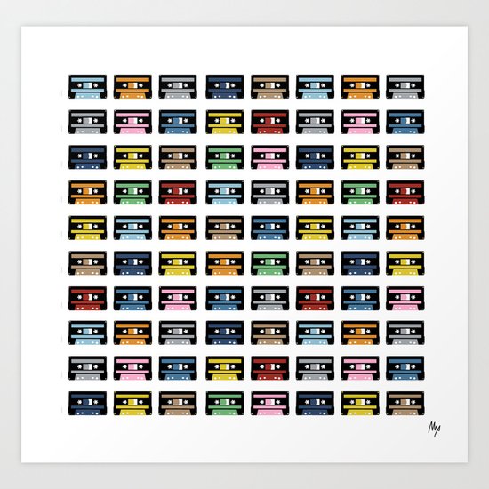 80 Rainbow Tapes Art Print