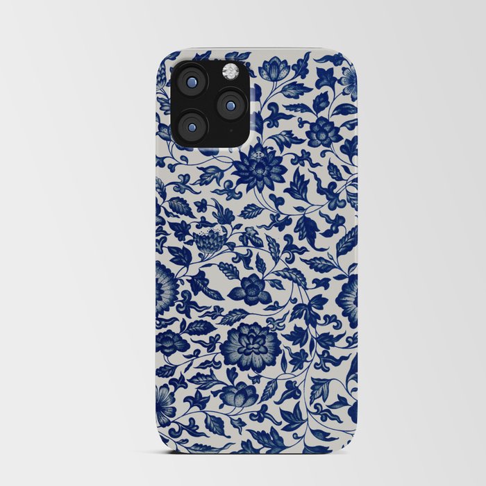 Blue Flower Pattern iPhone Card Case