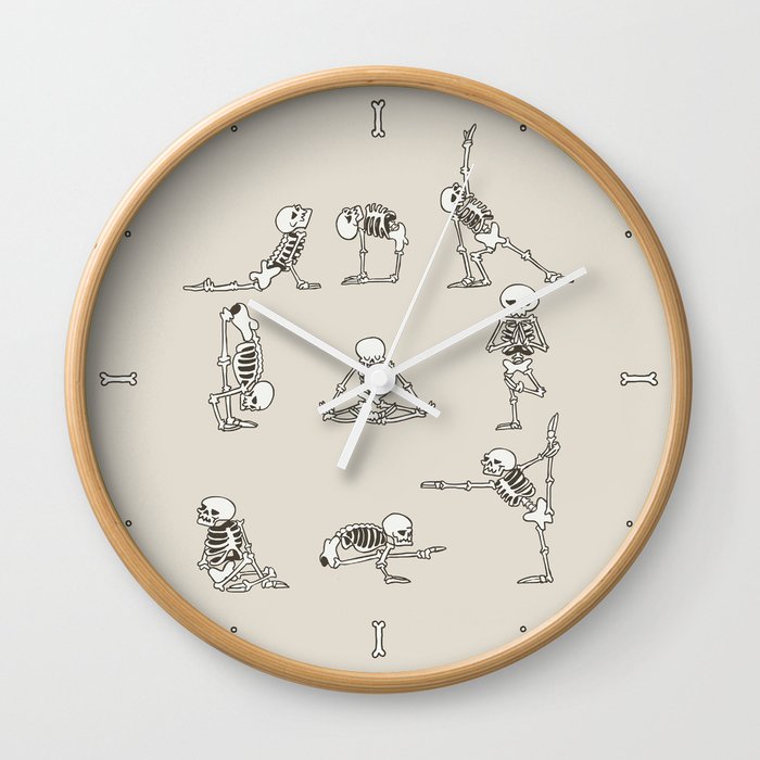 Skeleton Yoga Wall Clock