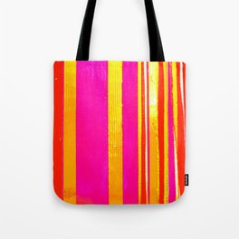 pink red yellow white stripes Tote Bag