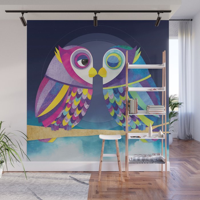 Shanti Sparrow: Bill & Judy the Owls Wall Mural