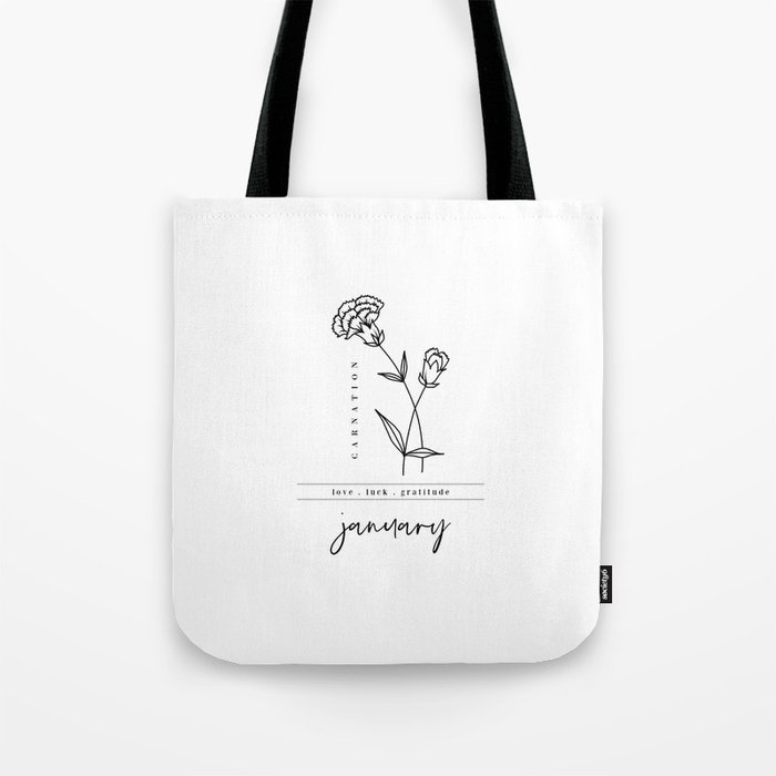 January Birth Flower | Carnation Tote Bag