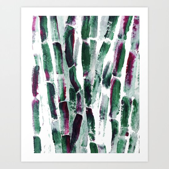 Greenery and Purple Art Sugar Cane Art Print