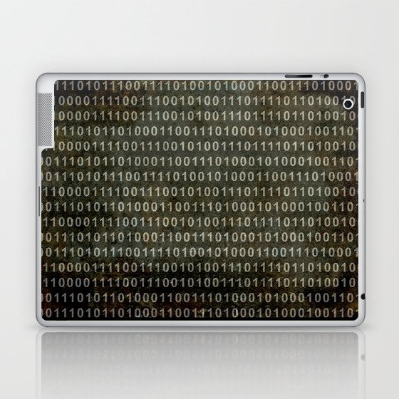 The Binary Code - Distressed textured version Laptop & iPad Skin
