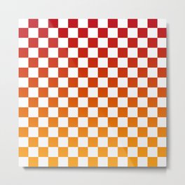 Chessboard Gradient Metal Print | Graphicdesign, Trendy, Kids, Chessboard, Pattern, Vintage, Yellow, Orange, Red, Children 
