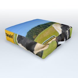 Cows Sign Black Forest German Schwarzwald Outdoor Floor Cushion