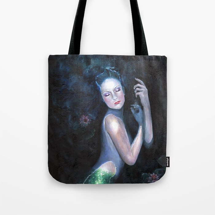 Lady of the Deep Mermaid Oil Painting Tote Bag