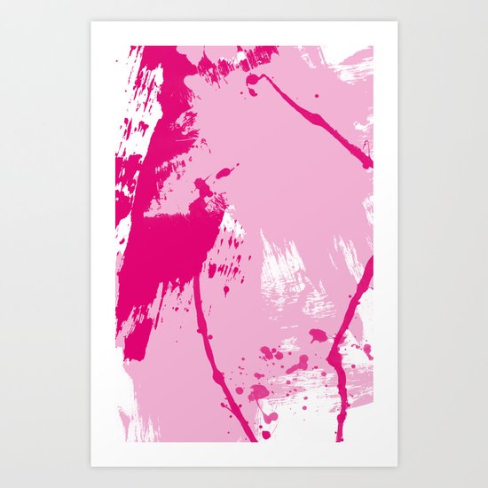 pink splatters Art Print