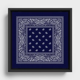 Bandana - Navy Blue - Southwestern Framed Canvas