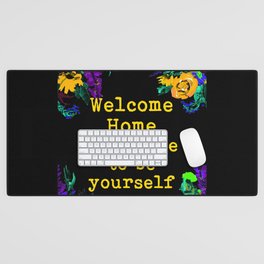 Welcome Home Feel Free To Be Yourself Yellow Desk Mat