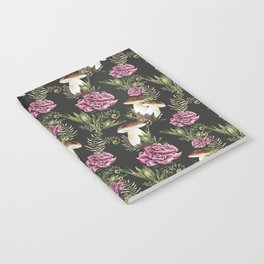 Moody Floral Mushroom Forest Pattern  Notebook