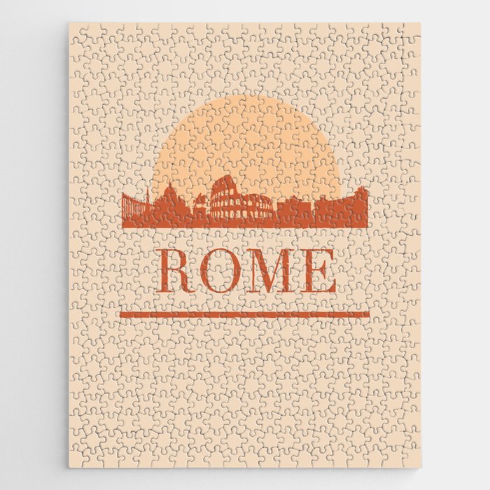 ROME ITALY CITY SKYLINE EARTH TONES Jigsaw Puzzle