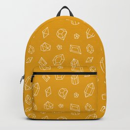 Mustard and White Gems Pattern Backpack