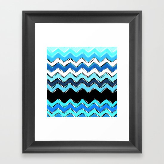 ocean chevron Framed Art Print