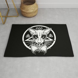 Black Metal Cat Area & Throw Rug