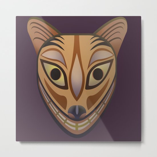 Feline tribal mask Metal Print