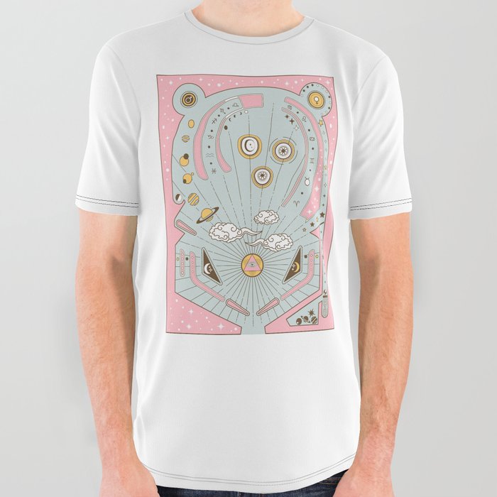 Vintage Space Pinball 2 All Over Graphic Tee