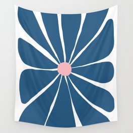 Big Funky Flower in Blue and Pink Wall Tapestry