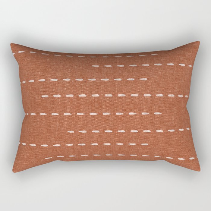 boho stitched stripes - ginger Rectangular Pillow