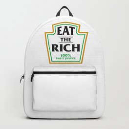 Eat The Rich Ketchup Label Backpack | Graphicdesign, Anticapitalism, Foodlabel, Classwar, Marxism, Halloween, Costumeparty, Billionaire, Ketchuplabel, Logo 