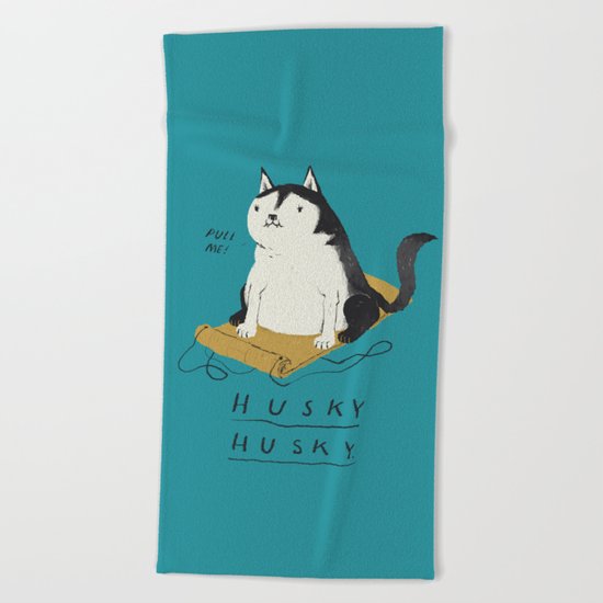 husky husky Beach Towel