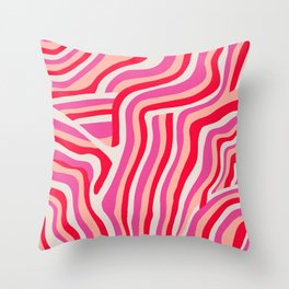 pink zebra stripes Throw Pillow