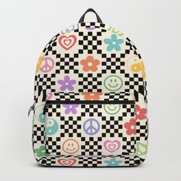 Retro Colorful Nostalgia Double Checker Backpack