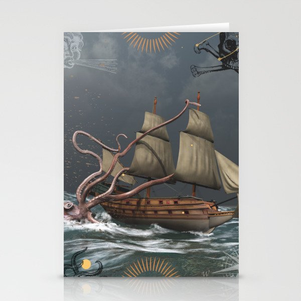 Finna Sea What's Kraken Stationery Cards