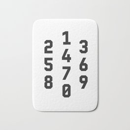Typography Numbers #2 Bath Mat | Technical, Type, Typography, Sanserif, Vector, Blackandwhite, Majuscule, Typedesign, Kathrinmay, Number 