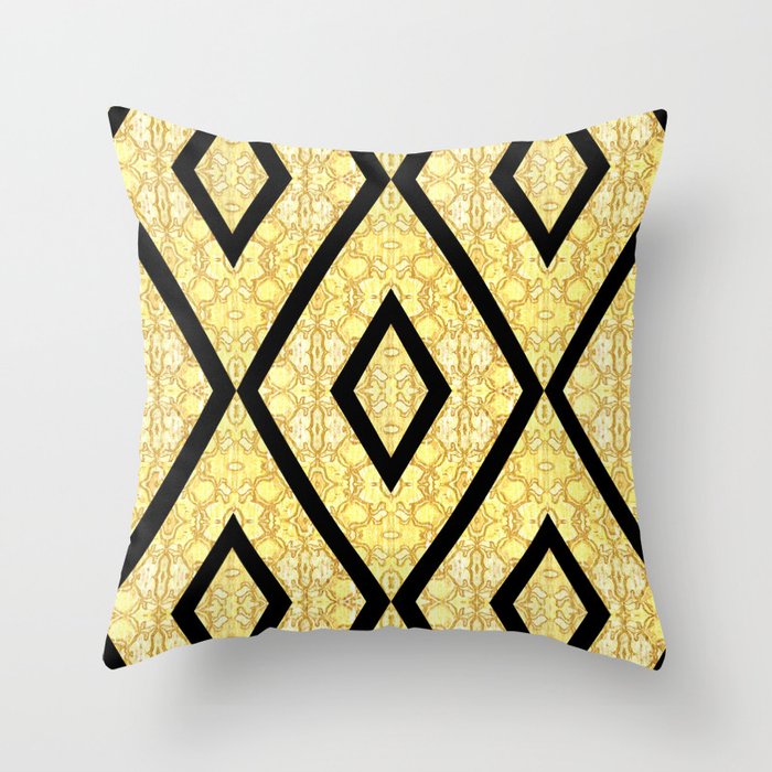 Imperial Triangles Yellow Throw Pillow