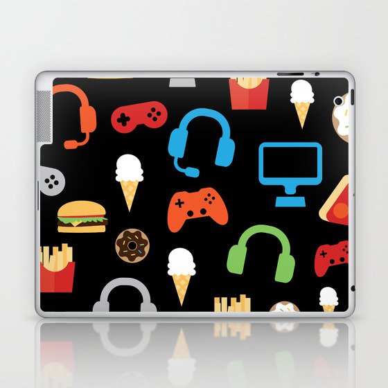Video Game Party Snack Pattern Laptop & iPad Skin