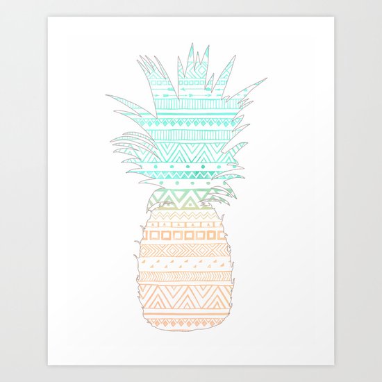 Tribal Pineapple Art Print