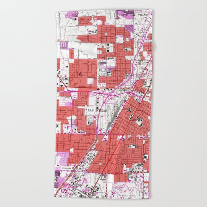 Vintage Map Of Las Vegas Nevada 1967 Beach Towel By Bravuramedia Vintage Map Of Las Vegas Nevada 1967