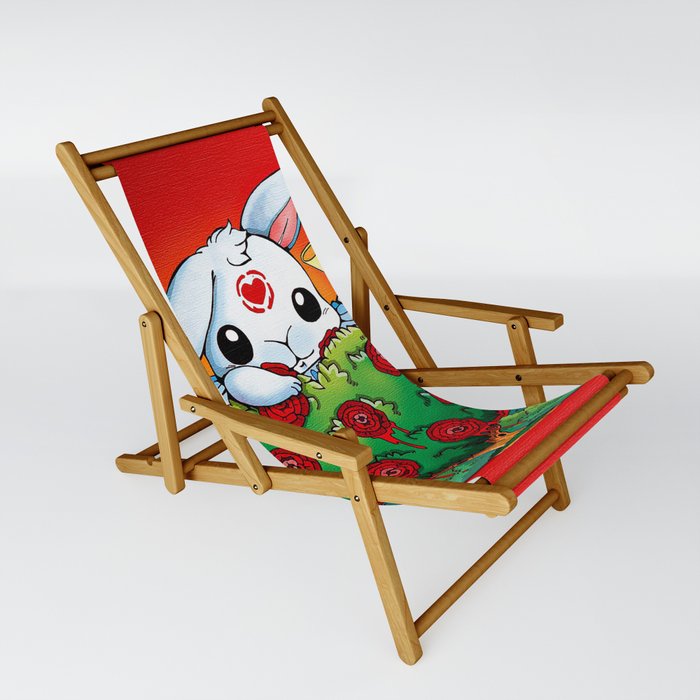 White Rabbit Bunnies Easter Day Sling Chair