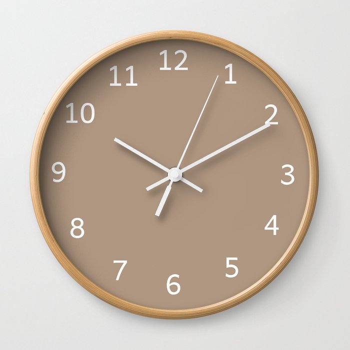 MEXICAN SAND solid color. Warm Neutral color plain pattern  Wall Clock
