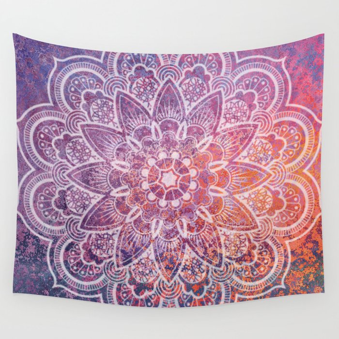 Large Mandala Wall Tapestry by Judy Skowron Society6