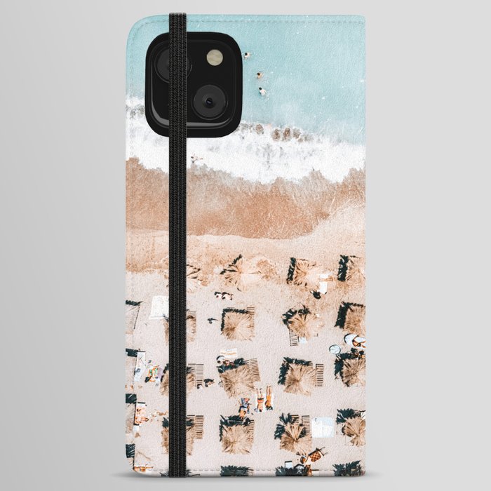  Aerial Beach Print, Beach Print, Emerald Beach, Ocean Print, Sea Beach Print, Pastel Beach Print iPhone Wallet Case