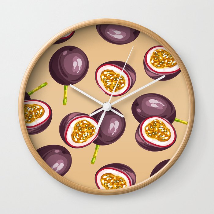 passion fruit pattern Wall Clock