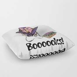Halloween funny cute ghost reading books Floor Pillow